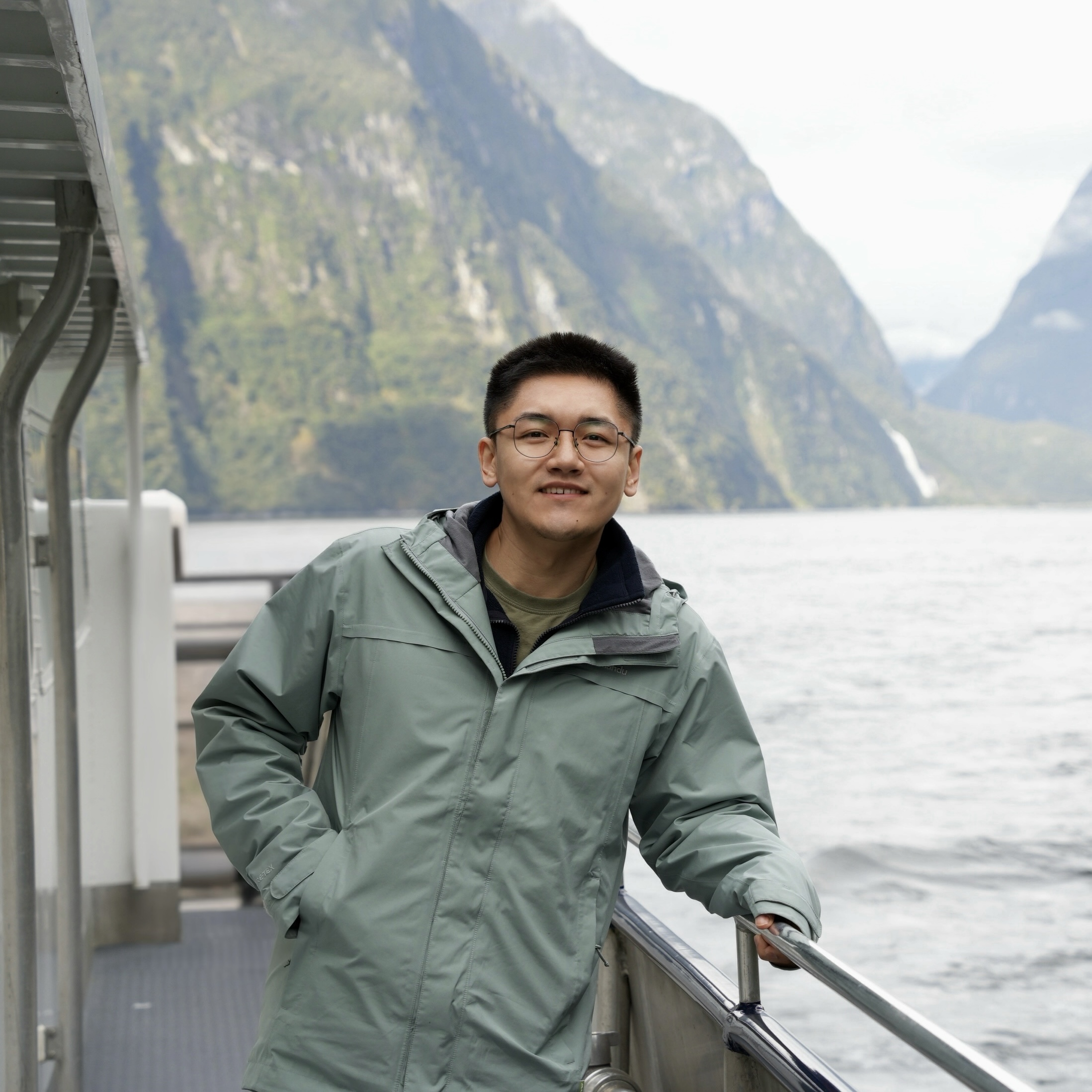 Leo at Milford Sound, Aotearoa New Zealand